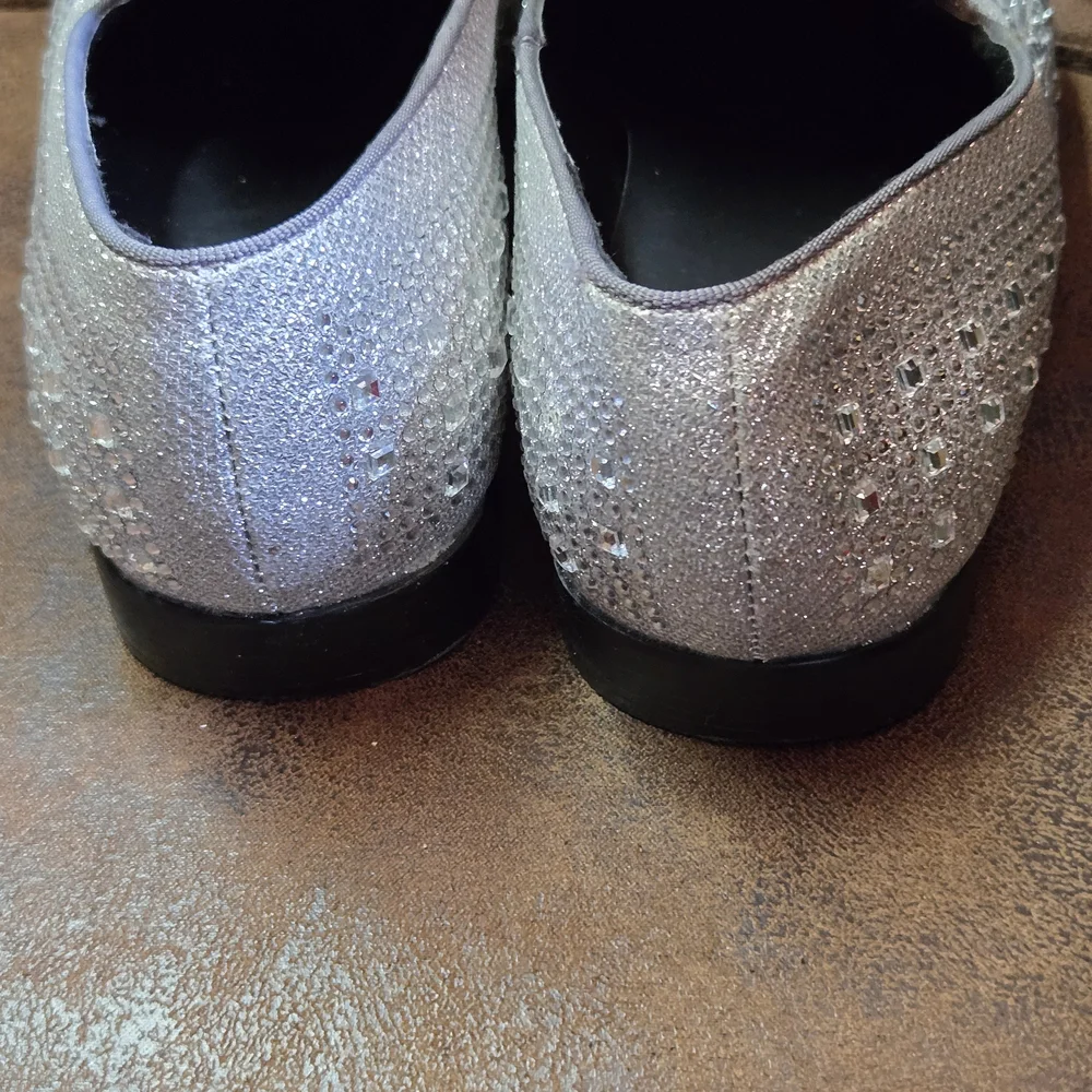 Royal Metallic Glitter Men Size 8 Dress Shoes‎ for Wedding, Prom